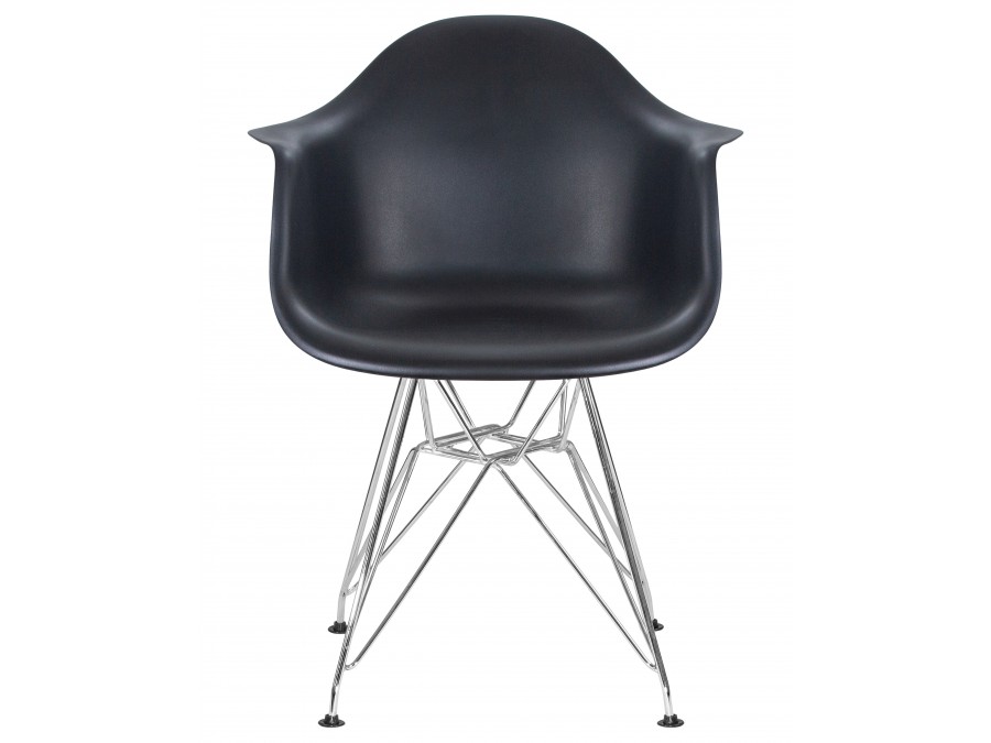 Стул обеденный DOBRIN DAW CHROME, ножки хром, цвет сиденья чёрный