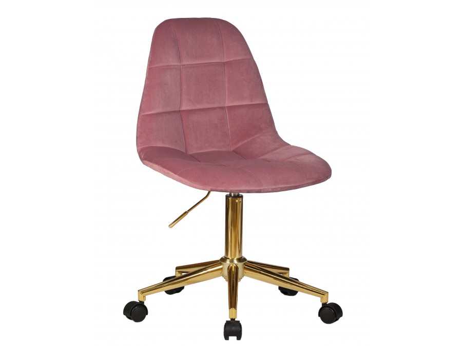 Офисное кресло для персонала DOBRIN MONTY GOLD, розовый велюр (MJ9-32)