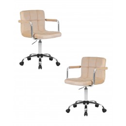 Набор 2 шт Офисное кресло для персонала DOBRIN TERRY, бежевый велюр (MJ9-10)