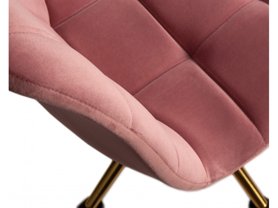 Офисное кресло для персонала DOBRIN MONTY GOLD, розовый велюр (MJ9-32)