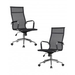 Набор 2 шт Офисное кресло для персонала DOBRIN CARTER, чёрный