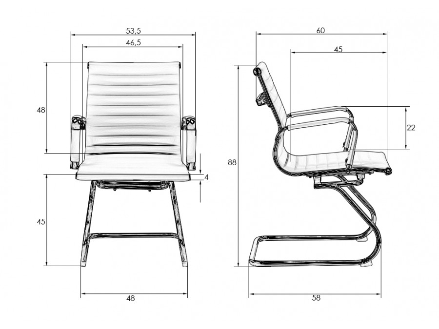 Офисное кресло для посетителей DOBRIN CODY, серый