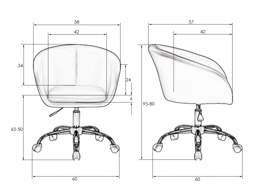 Офисное кресло для персонала DOBRIN BOBBY, кремовый