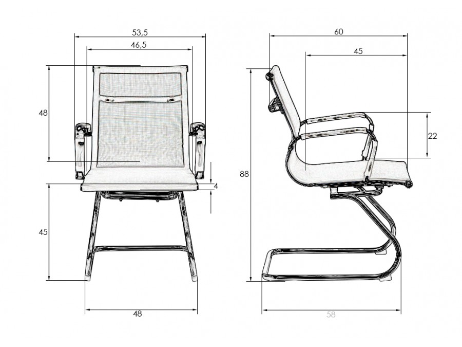 Офисное кресло для посетителей DOBRIN CODY MESH, чёрный