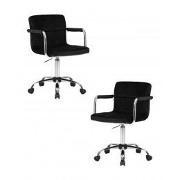 Набор 2 шт Офисное кресло для персонала DOBRIN TERRY, черный велюр (MJ9-101)