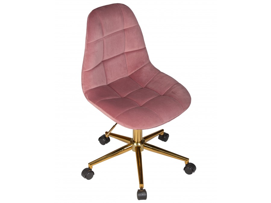 Офисное кресло для персонала DOBRIN MONTY GOLD, розовый велюр (MJ9-32)