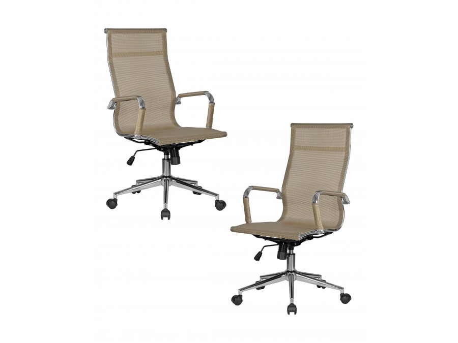 Набор 2 шт Офисное кресло для персонала DOBRIN CARTER, бежевый (22039)
