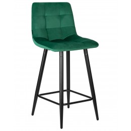 Стул полубарный DOBRIN OLIVIA, черные матовые ножки, зелёный велюр (108-64)