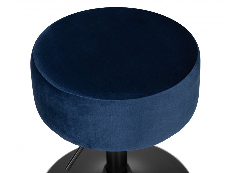 Пуф DOBRIN DANNY BLACK, синий велюр (MJ9-117)