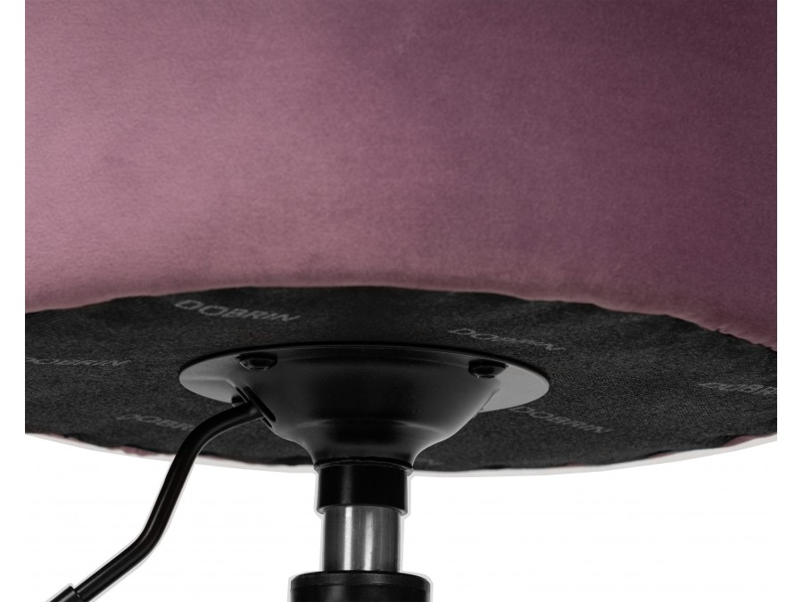 Пуф DOBRIN DANNY BLACK, пудрово-сиреневый велюр (MJ9-52)