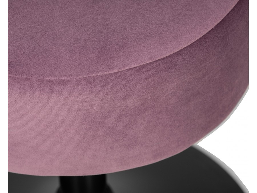 Пуф DOBRIN DANNY BLACK, пудрово-сиреневый велюр (MJ9-52)