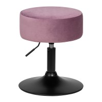 Пуф DOBRIN DANNY BLACK, пудрово-сиреневый велюр (MJ9-52)