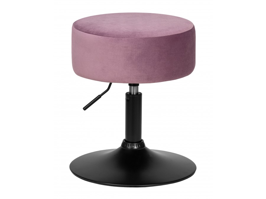 Пуф DOBRIN DANNY BLACK, пудрово-сиреневый велюр (MJ9-52)