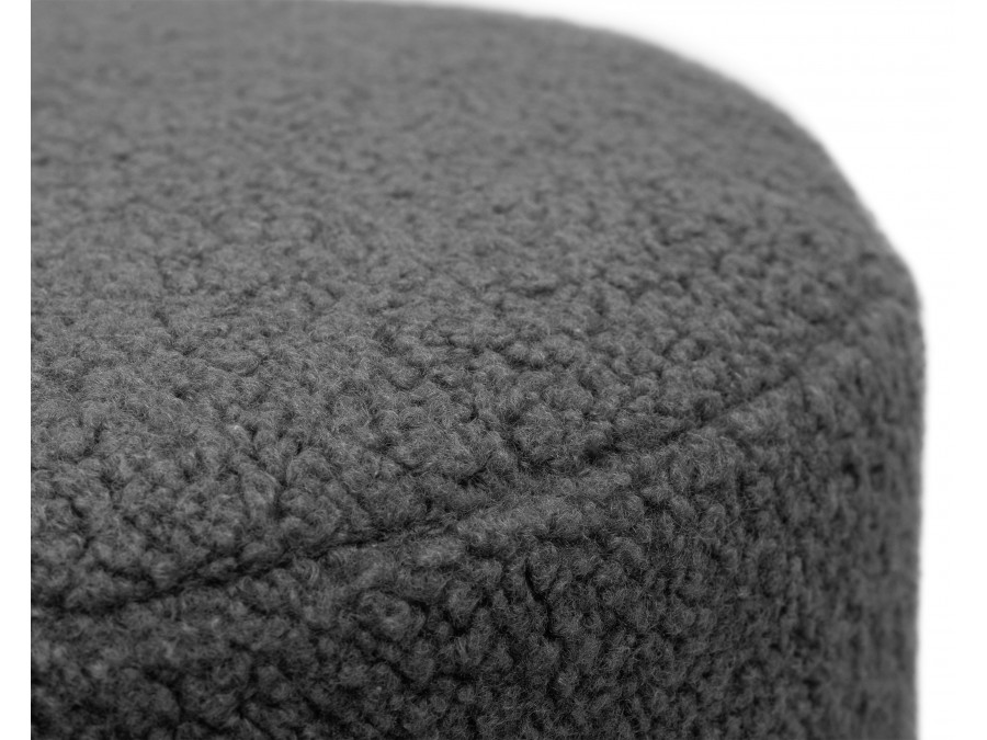 Пуф DOBRIN DANNY BLACK, темно-серое букле (16)