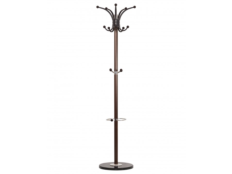 Вешалка напольная DOBRIN CLYDE, чёрный мрамор, коричневый под дерево
