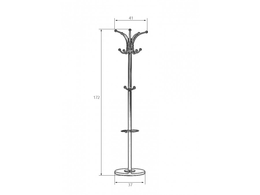 Вешалка напольная DOBRIN CLYDE, чёрный мрамор, коричневый под дерево