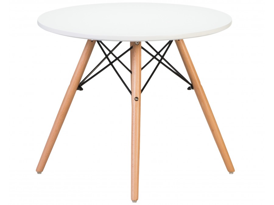 Стол журнальный DOBRIN SHELLEY, ножки светлый бук, цвет белый