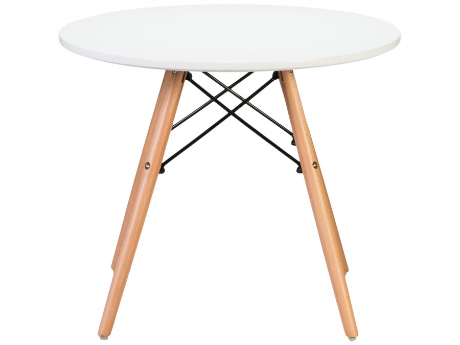 Стол журнальный DOBRIN SHELLEY, ножки светлый бук, цвет белый