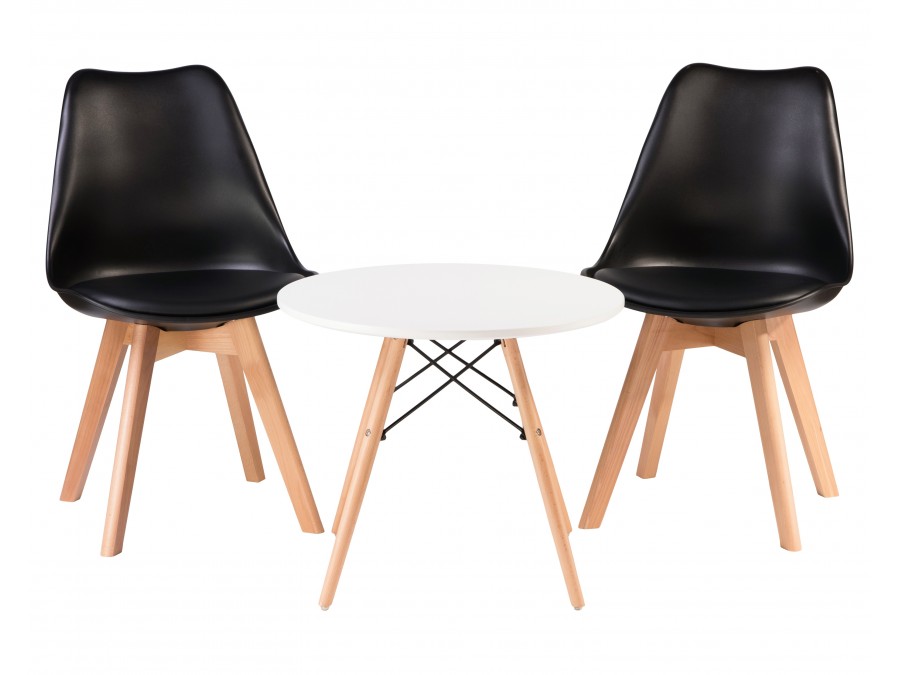 Стол журнальный DOBRIN SHELLEY, ножки светлый бук, цвет белый