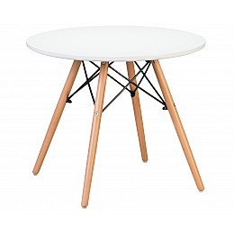 Стол журнальный DOBRIN SHELLEY, ножки светлый бук, цвет белый