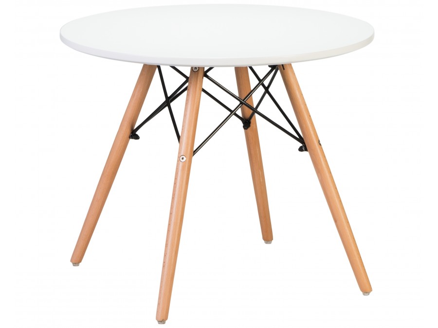 Стол журнальный DOBRIN SHELLEY, ножки светлый бук, цвет белый