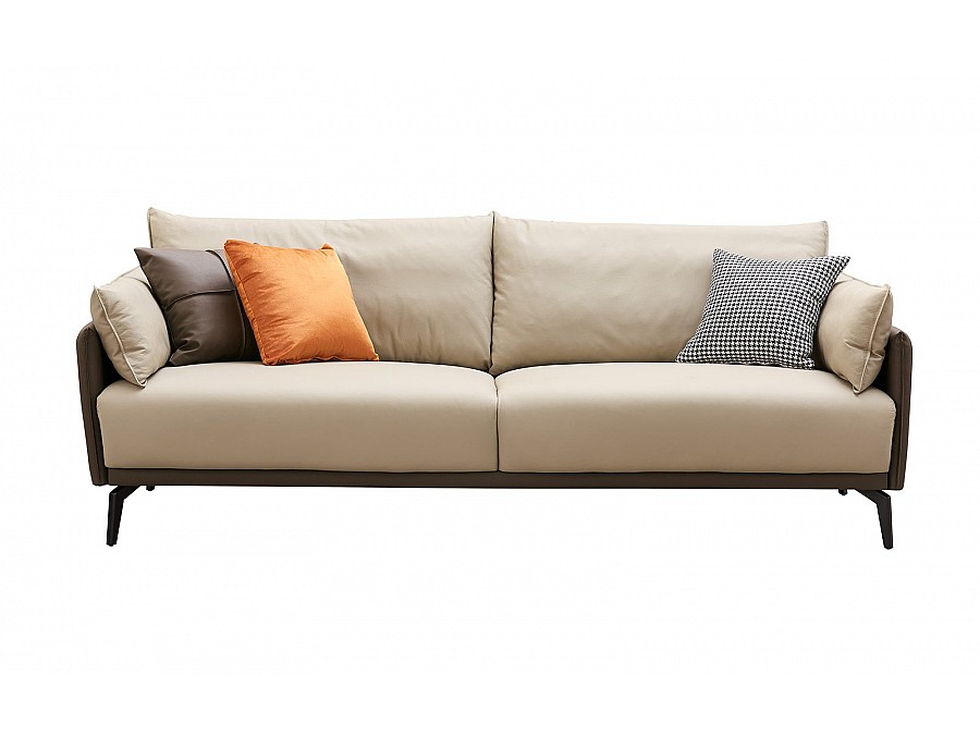 Диван ELEGANTE NAPPA SF015 (3-х местный)  бежевый 6615-коричневый