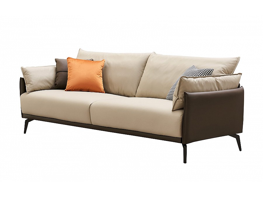 Диван ELEGANTE NAPPA SF015 (3-х местный)  бежевый 6615-коричневый