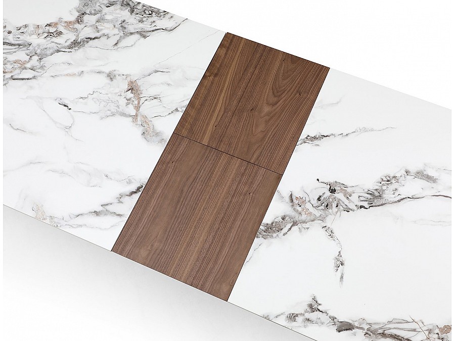 Стол DT8843CW (180) белый мрамор  керамика