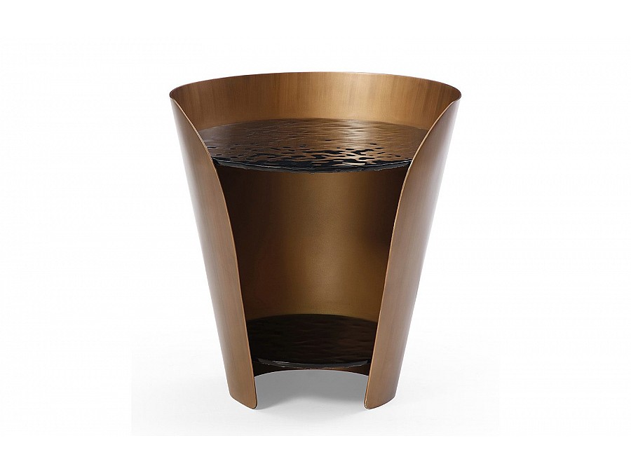 Стол журнальный ET6123 (D48,6) закаленное стекло/бронзовый