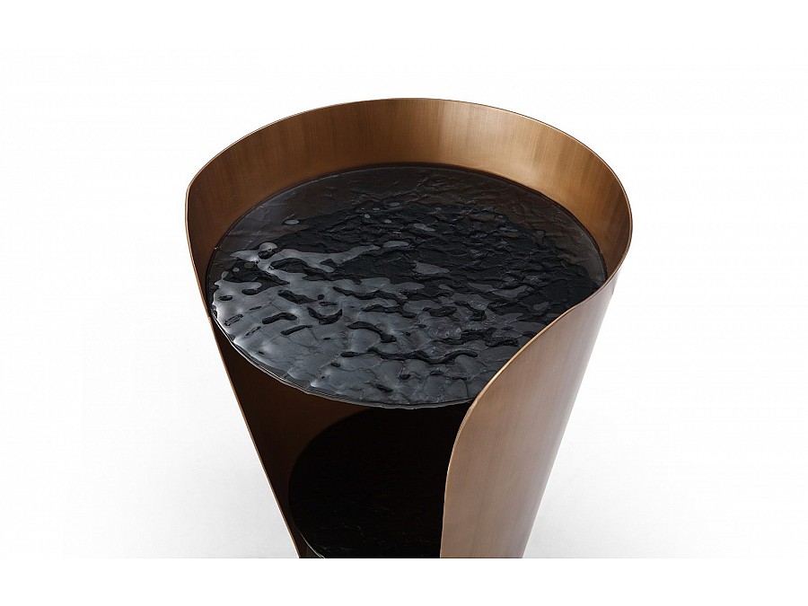 Стол журнальный ET6123 (D48,6) закаленное стекло/бронзовый