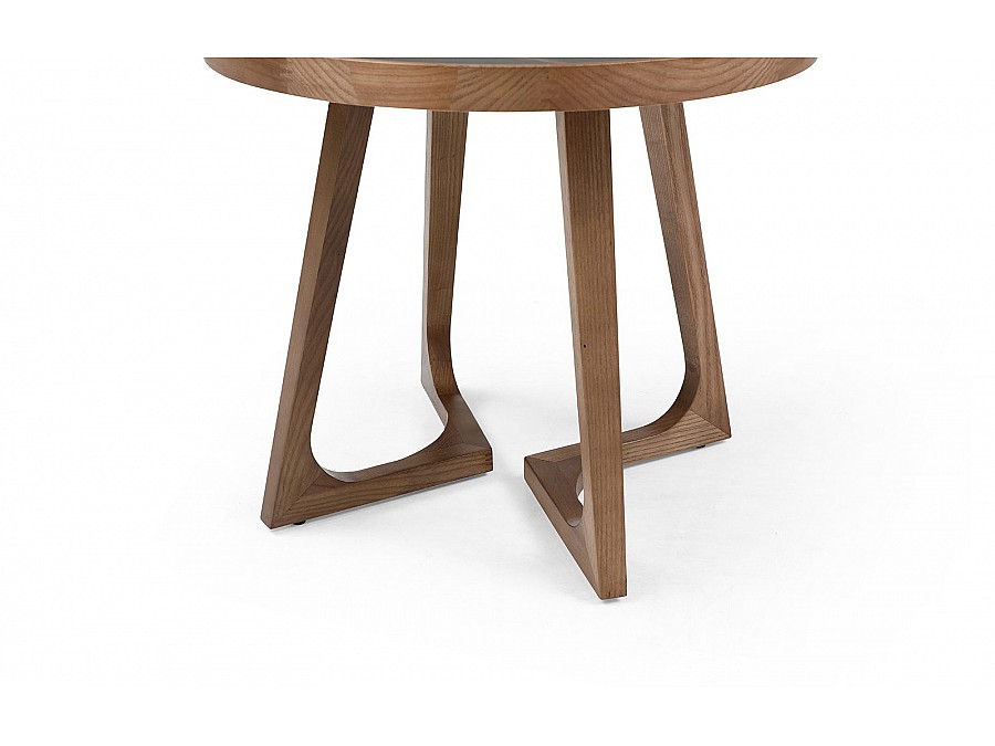 Стол журнальный CT3059 (D60) черная керамика/орех