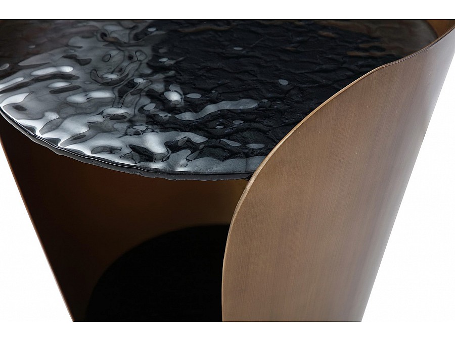 Стол журнальный ET6123 (D48,6) закаленное стекло/бронзовый