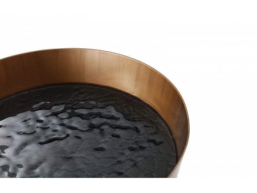 Стол журнальный ET6123 (D48,6) закаленное стекло/бронзовый