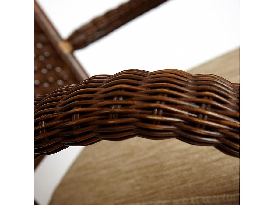 Комплект террасный ANDREA (стол кофейный со стеклом + 2 кресла + подушки)