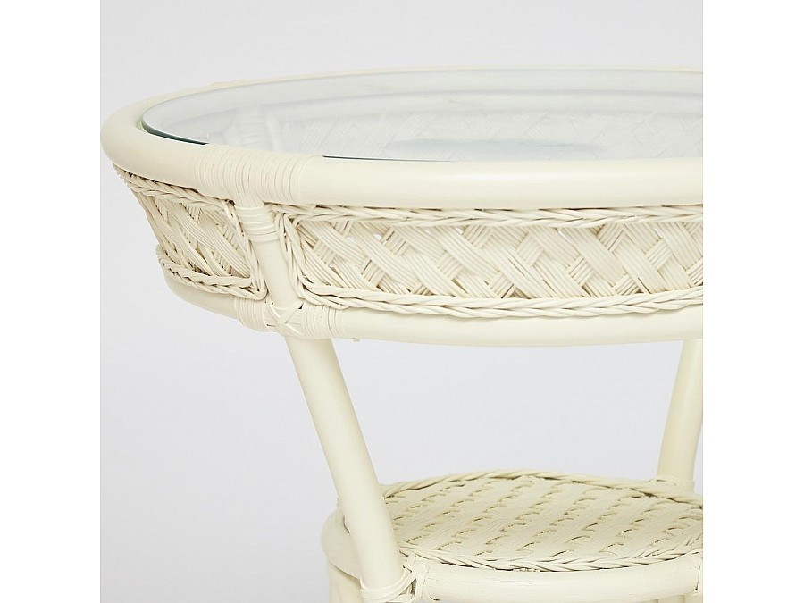 Комплект террасный ANDREA (стол кофейный со стеклом + 2 кресла + подушки)