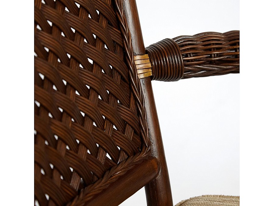 Комплект террасный ANDREA (стол кофейный со стеклом + 2 кресла + подушки)