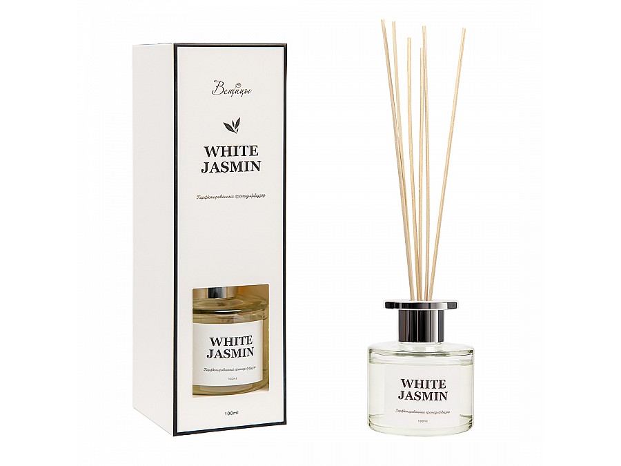 Парфюмированный аромадиффузор WHITE JASMINE, 100 мл., Д73 Ш73 В240