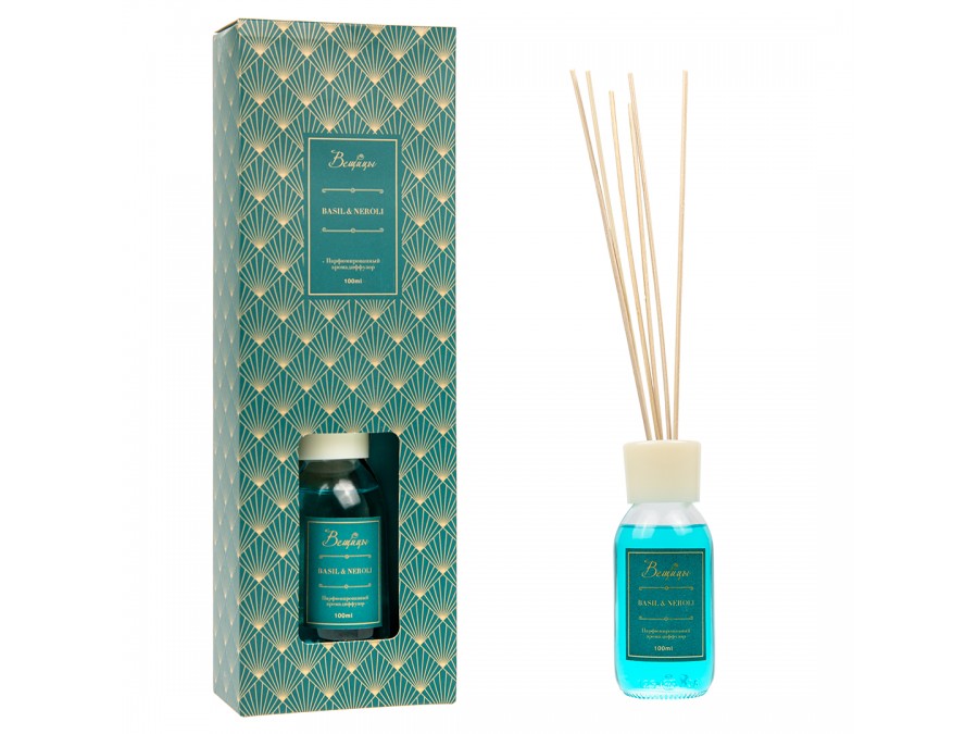 Парфюмированный аромадиффузор BASIL & NEROLI, 100 мл., Д100 Ш53 В310