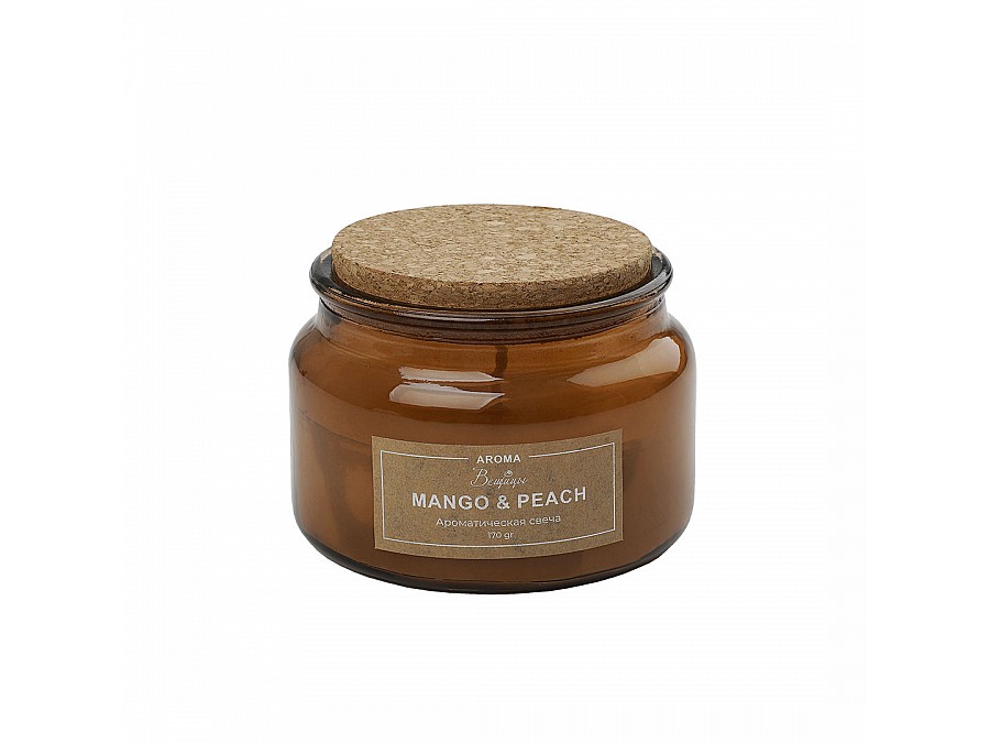 Ароматическая свеча MANGO & PEACH в стекле, Д100 Ш100 В65
