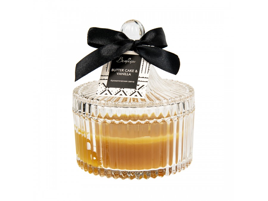Ароматическая свеча BUTTER CAKE & VANILLA в стекле, Д105 Ш105 В120