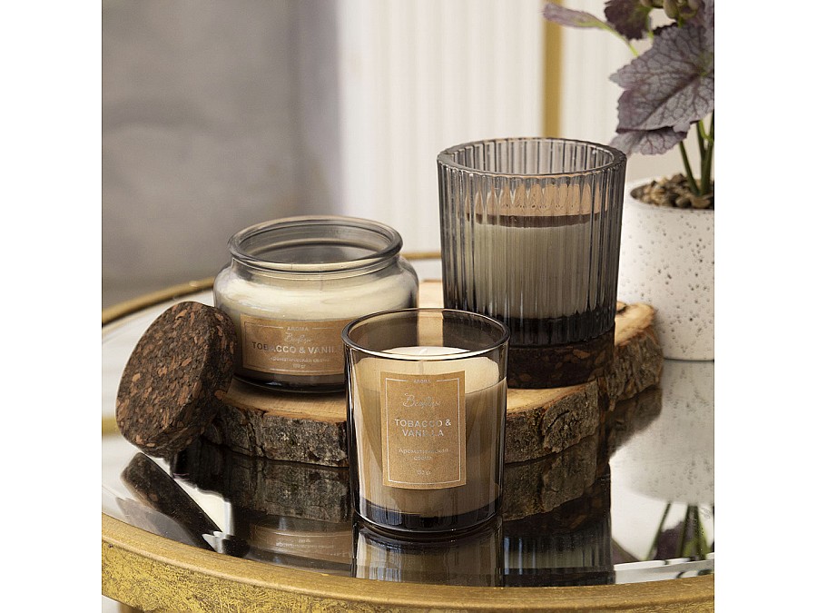 Ароматическая свеча TOBACCO & VANILLA в стекле, Д70 Ш70 В78