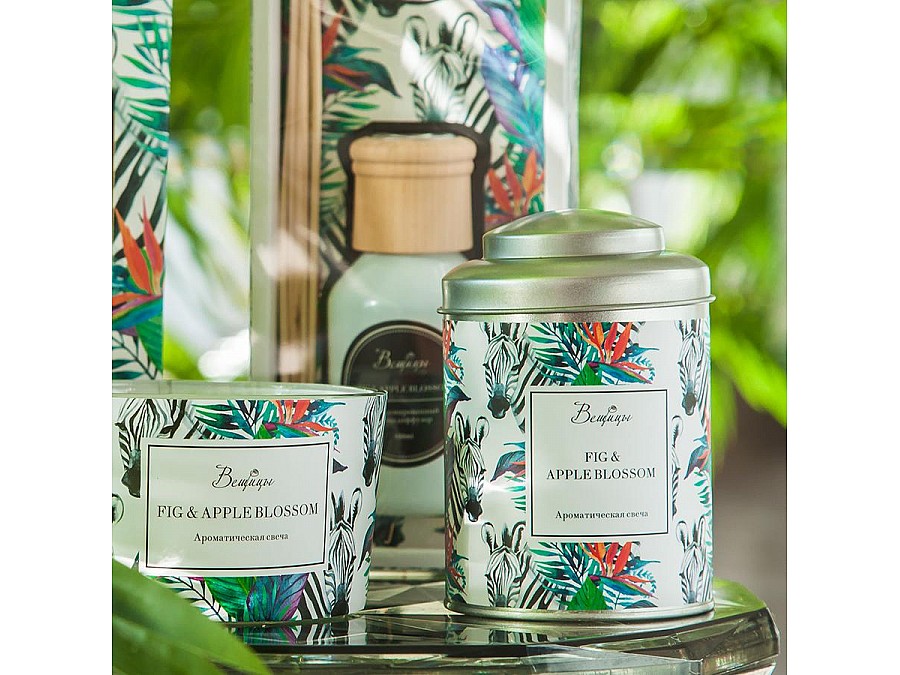 Ароматическая свеча FIG & APPLE BLOSSOM, Д75 Ш75 В110