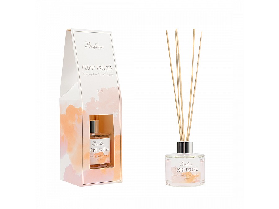 Парфюмированный аромадиффузор PEONY FREESIA, 100 мл., Д75 Ш75 В250