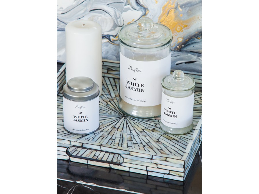 Ароматическая свеча WHITE JASMINE, Д60 Ш60 В110