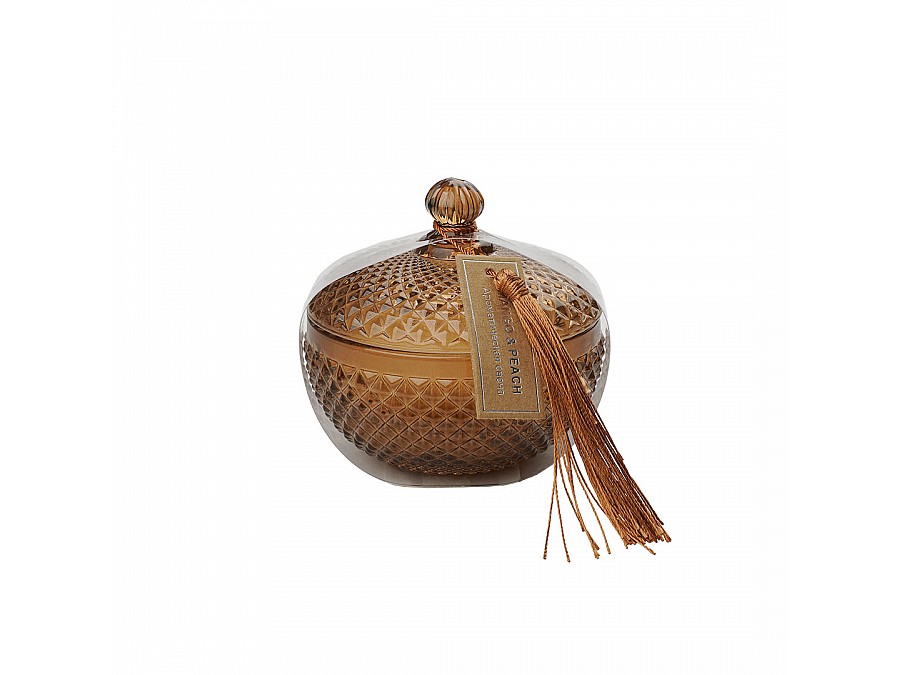 Ароматическая свеча MANGO & PEACH в стекле, Д90 Ш90 В80