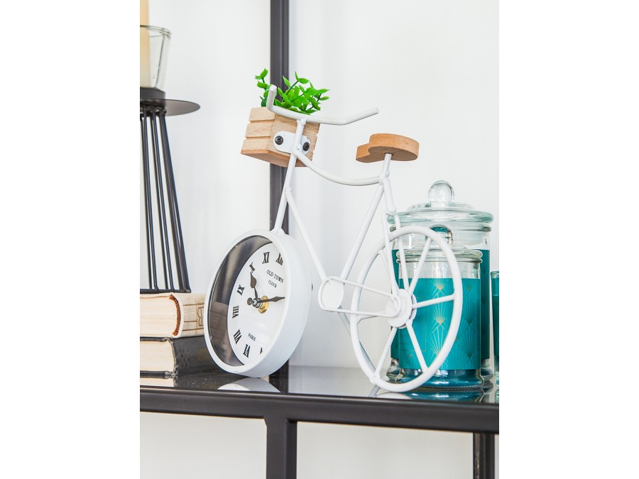 Велосипед с суккулентом, Д280 Ш90 В240, белый