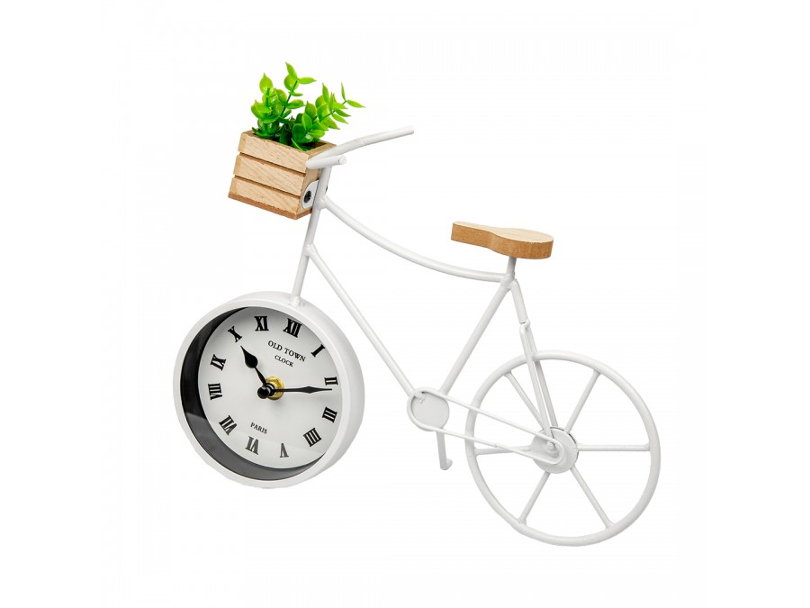 Велосипед с суккулентом, Д280 Ш90 В240, белый