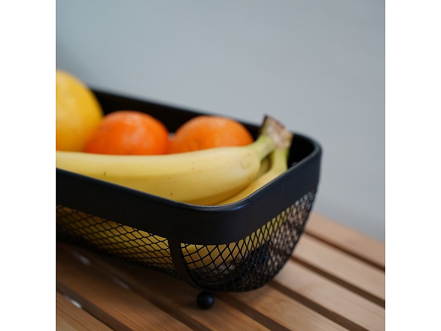 Корзина для фруктов прямоугольная, черный матовый