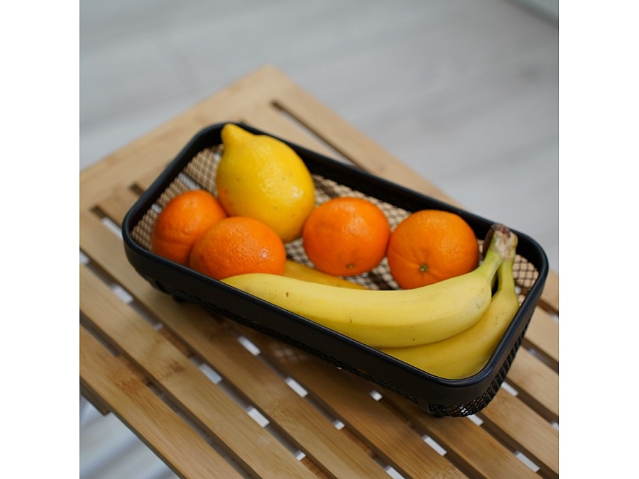Корзина для фруктов прямоугольная, черный матовый