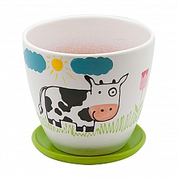 Керамический горшок с подставкой 